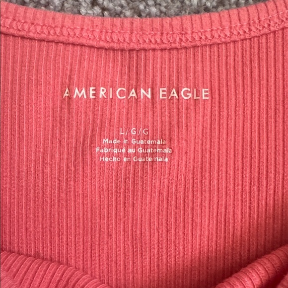 American Eagle Outfitters Coral Ribbed Top - Picture 2 of 4